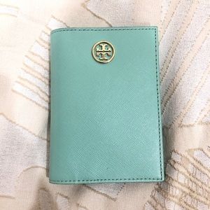 Tory Burch Blue Travel Passport Holder and Wallet